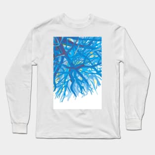 Blue Branches Pattern Long Sleeve T-Shirt